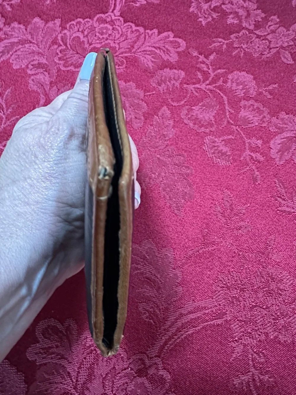 Celine Black & Brown Leather Bifold Compact Wallet W/ Snap - Picture 6 of 11